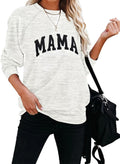 Womens Long Sleeve Mama Sweatshirts Fall Crew Neck Mom Shirts Cute Graphic Tees Pullover Hoodies
