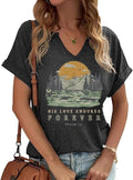 Women V Neck Christian Shirts Vintage Bible Verse Boho Floral Graphic Tees Christian Gifts for Her