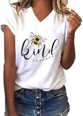 Womens Be Kind Graphic Tees V Neck Cute Printed Summer Casual T Shirts Tops