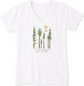 Women's Crusher Tee Shirt, Short Sleeve Cotton Graphic T-Shirts, Lig Among the Trees