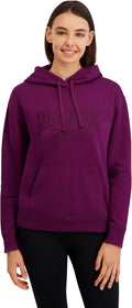 Women's Satin Applique Graphic Hooded Sweatshirt