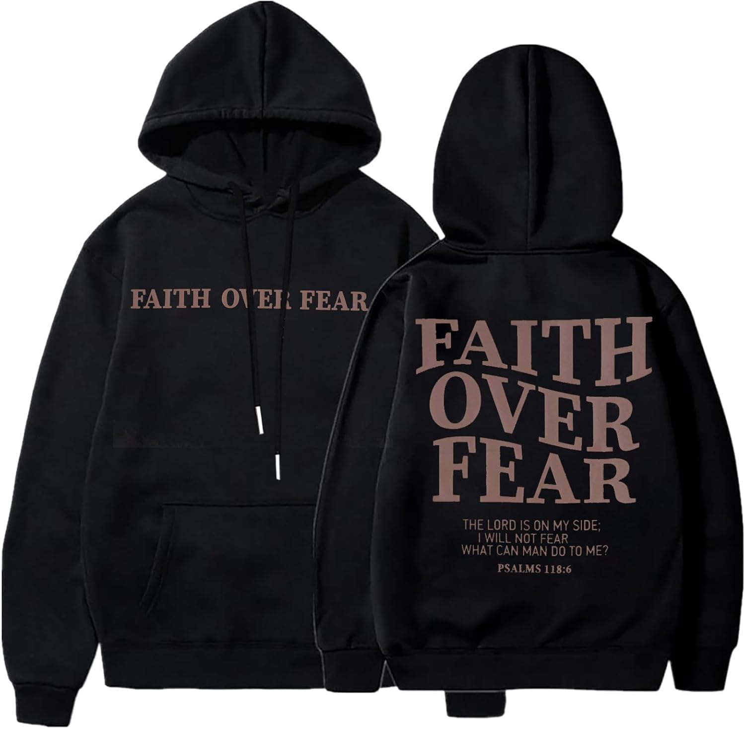 Faith Over Fear Hoodie Women Christian Sweatshirt Graphic Christian Religious Sayings Sweater Bible Pullover Tops