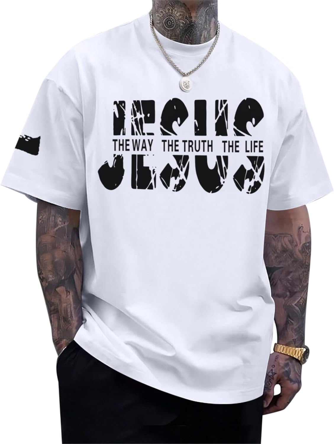 Christian Jesus Faith Shirts for Men God Religious Cross Bible Verse Inspirational Shirt Oversized Graphic Tees Tops