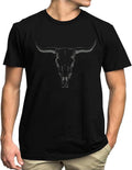 Mens Western Country Cowboy Shirts: Boho Cow Skull Graphic Tees Mens Country Concert Shirts