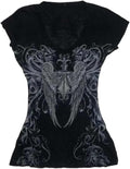 Grunge Shirts 2000s Clothing Women Vintage Graphic Tees Y2k Short Sleeve Goth Tops Teens Emo Clothes Streetwear