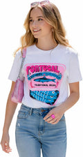 Cute Vintage Graphic Tees Womens Oversized Y2k Cotton T Shirt Casual Summer Beach Top
