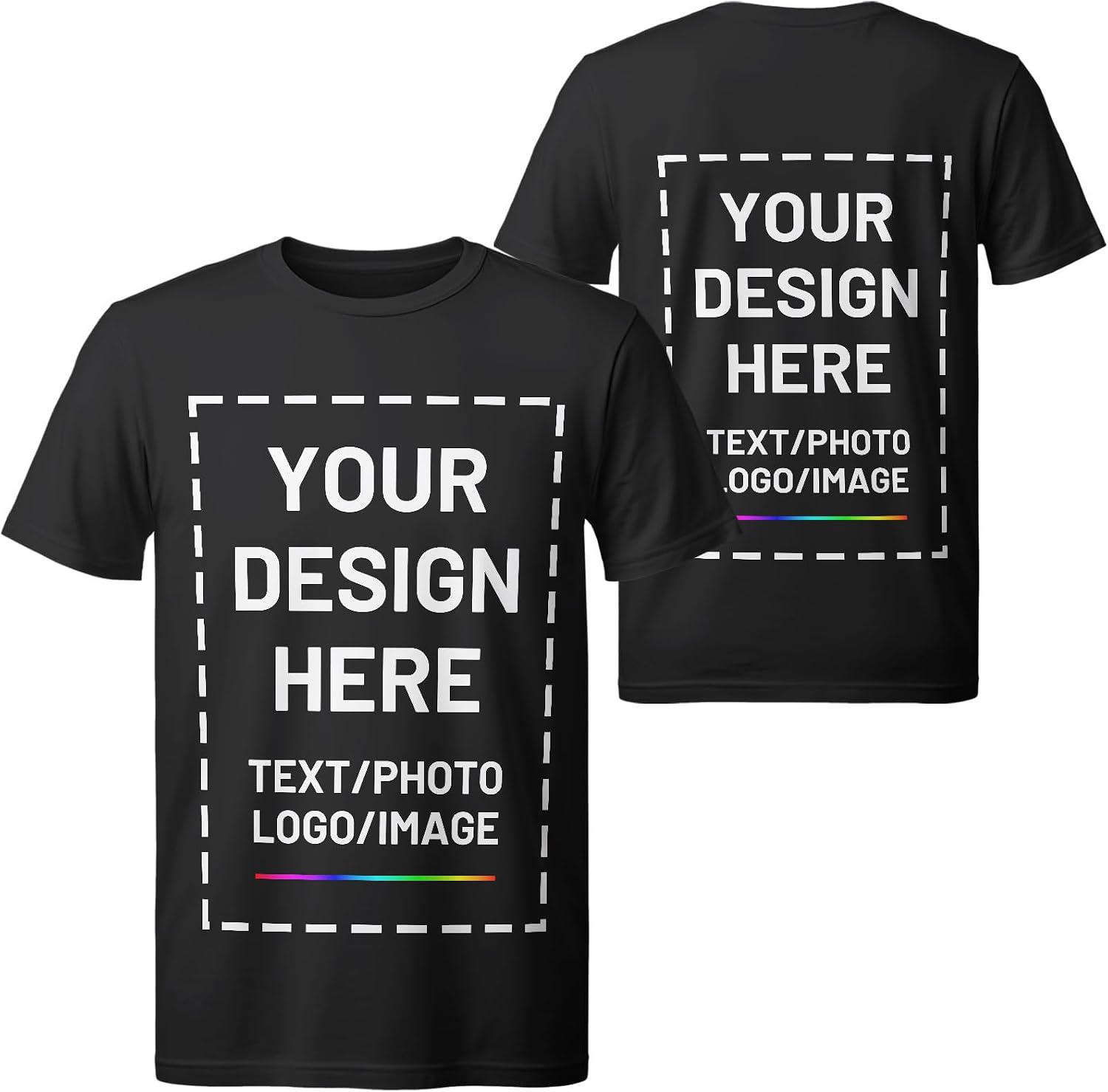 Custom T Shirts for Men Women, Personalized Shirts with Photo Logo Text, Customized T-Shirt Front & Back Print