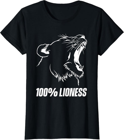 100% Lioness Gym Motivation Apparel Funny Inspiration Lion T-Shirt