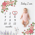 vmaisi Baby Milestone Blanket Gifts for Girl - Newborn Monthly Year Infant Growth Blankets Nursery Swaddling Blankets (Flowers, Single Printed)