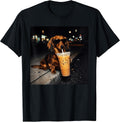 Funny Dachshund Drinking Iced Coffee Cute Dog Meme Humor T-Shirt