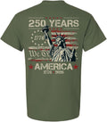 Patriot Pride Men's Graphic T-Shirt - 250 Years, We The People, Lady Liberty with American Flag Background Design