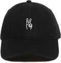 Peace Sign Baseball Cap Embroidered Cotton Adjustable Dad Hat