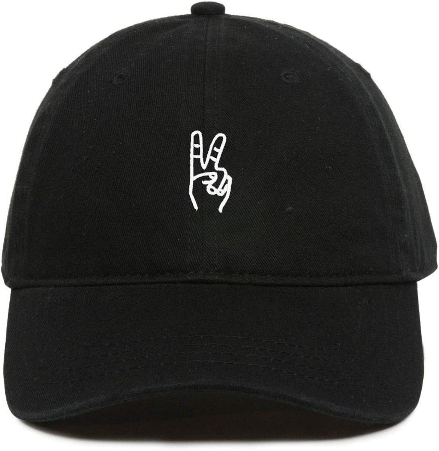 Peace Sign Baseball Cap Embroidered Cotton Adjustable Dad Hat