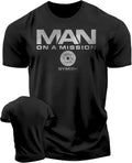Man on Mission Workout Shirts for Men, Motivational Gym Funny Lifting T-Shirts