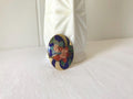 Vintage Scarf Ring: Oval Cloisonne Scarf Clip