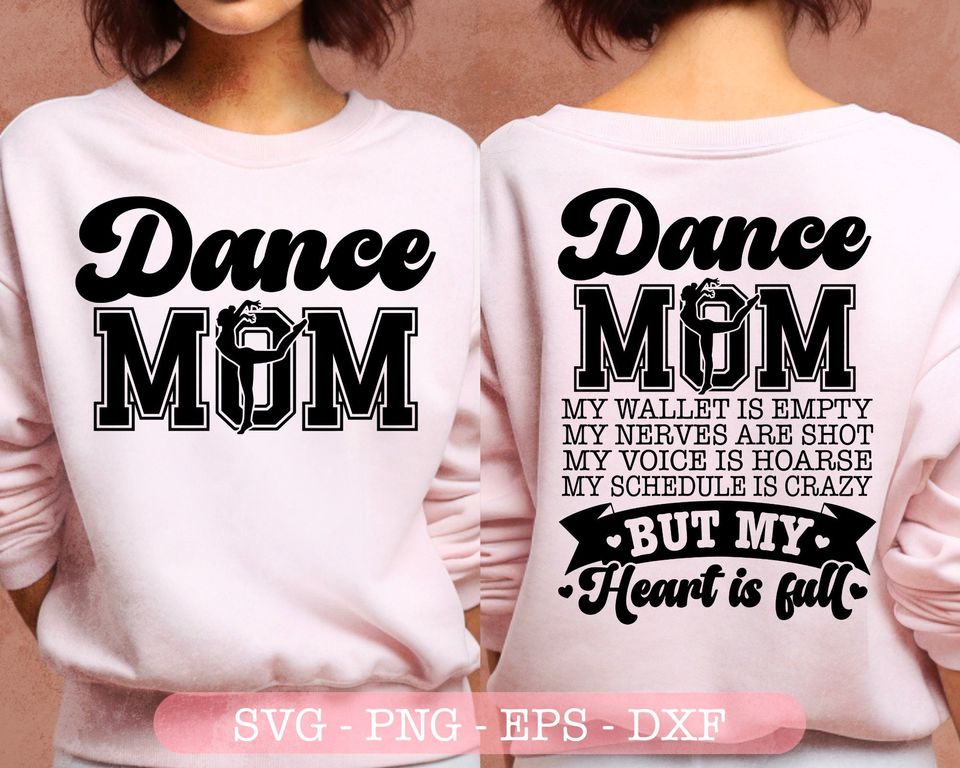 Dance Mom My Wallet is Empty svg, Dance mom svg, Dance vibes svg, Front pocket and back svg files for cricut, Digital Download, sublimation