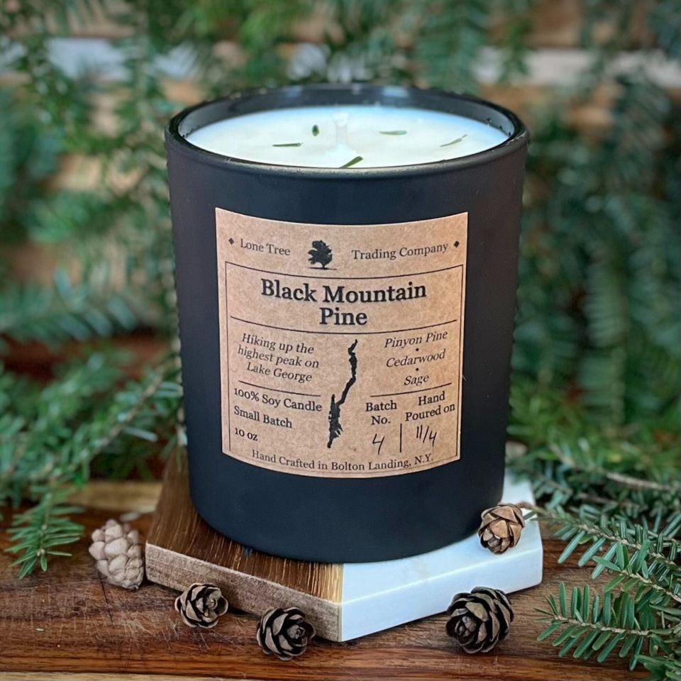 Black Mountain Pine / 12oz / Handmade Soy Candle / Small Batch / Adirondack Luxury Candle