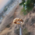 18K Gold Filled Croissant Dome Ring: Adjustable Chunky Stackable Ring