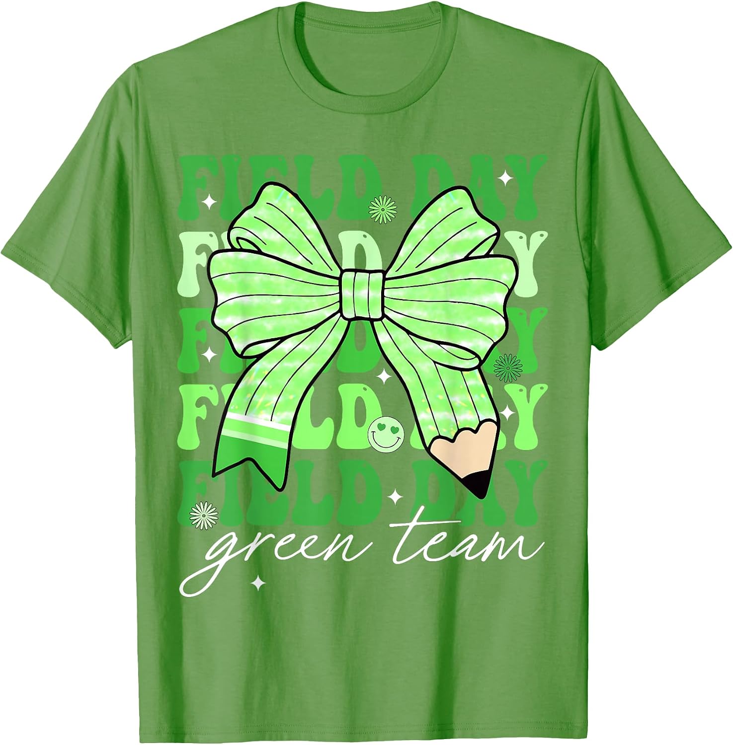 Field Day Teacher Student Kids Retro Field Day Green Team T-Shirt