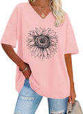 Oversized Tshirts for Women V Neck Summer Graphic Tees Casual Short Sleeve Loose Tops 2026