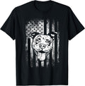 Patriotic Pitbull American Flag Dog Lover T-Shirt Small