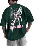 Men's Japanese Letter Graphic Tee Top Oversized Short Sleeve Casual Aesthetic Print T-Shirt