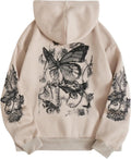 Women's Graphic Hoodies Heart Print Drawstring Long Sleeve Pocket Sweatshirt Pullover Tops