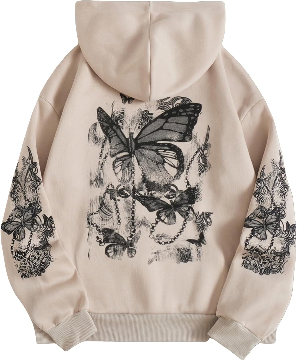 Women's Graphic Hoodies Heart Print Drawstring Long Sleeve Pocket Sweatshirt Pullover Tops