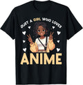 Just A Girl Who Loves Anime Merch African American Afro T-Shirt