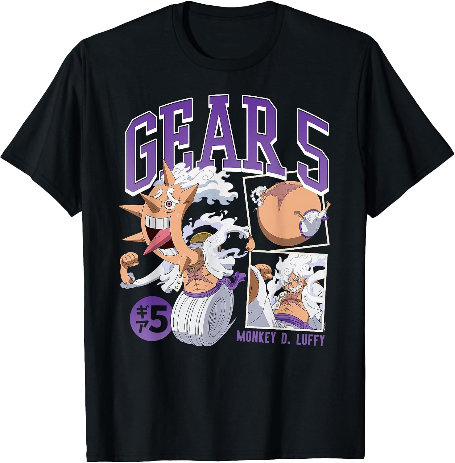 Anime Monkey D. Luffy Gear 5 Poses T-Shirt