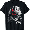 Anime Manga Motif Headphone Artwork Anime T-Shirt
