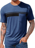 Men's Casual T-Shirt Short Sleeve Regular Fit Crewneck Tee Summer Graphic Tops with Pocket