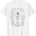 Cute R2D2 Floral Spring Vibes Big Chest Logo T-Shirt