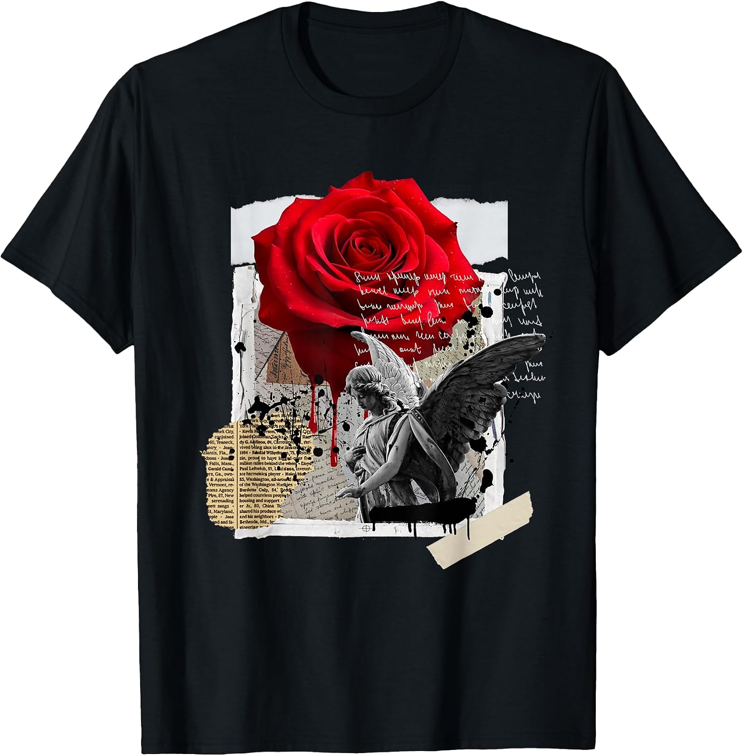 Streetwear Graphic Dark Floral Urban Aesthetic, Mens Fashion T-Shirt