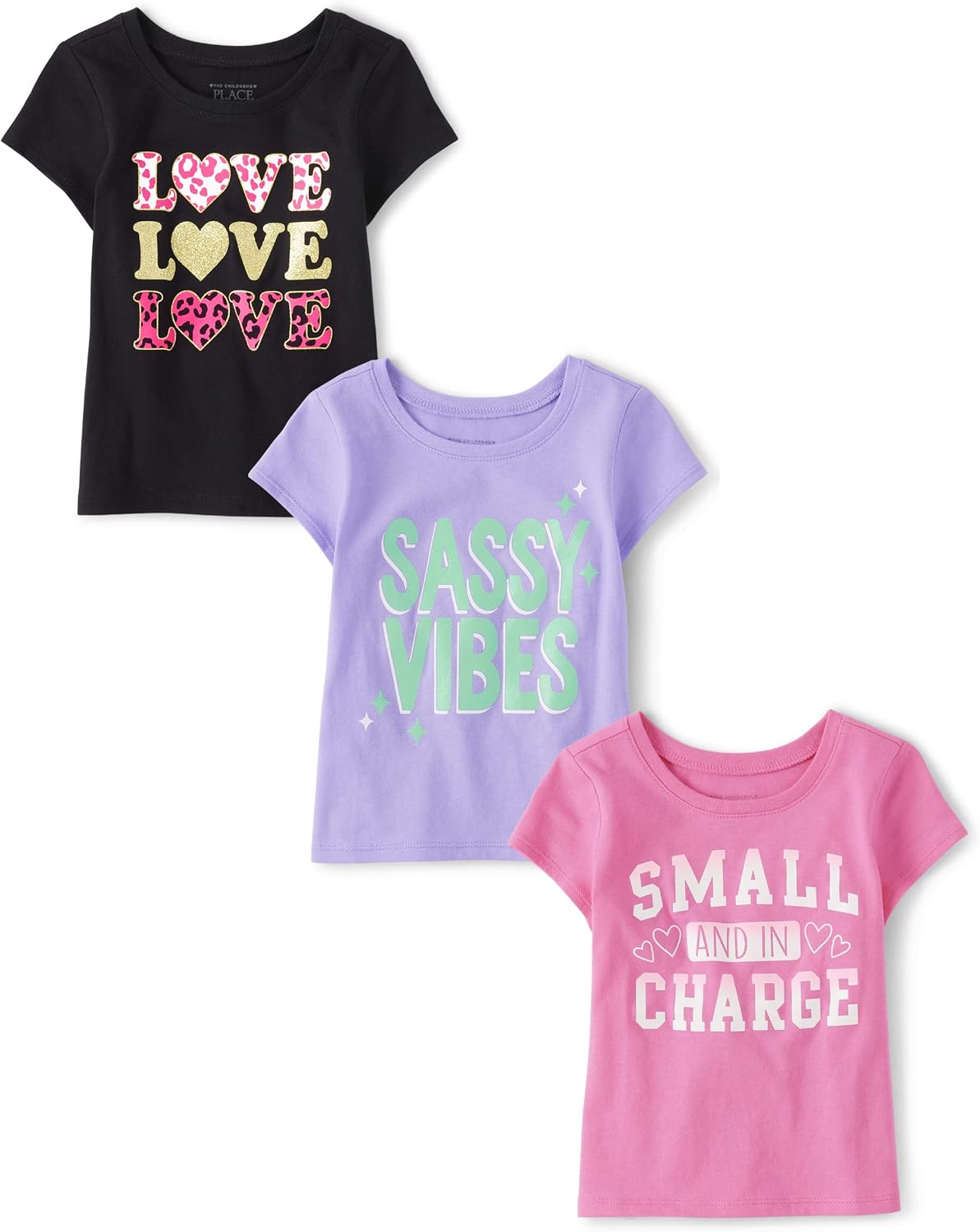 Baby Girls' and Toddler Unicorns,Butterflies,Trends Short Sleeve Graphic T-Shirts,3 Pack