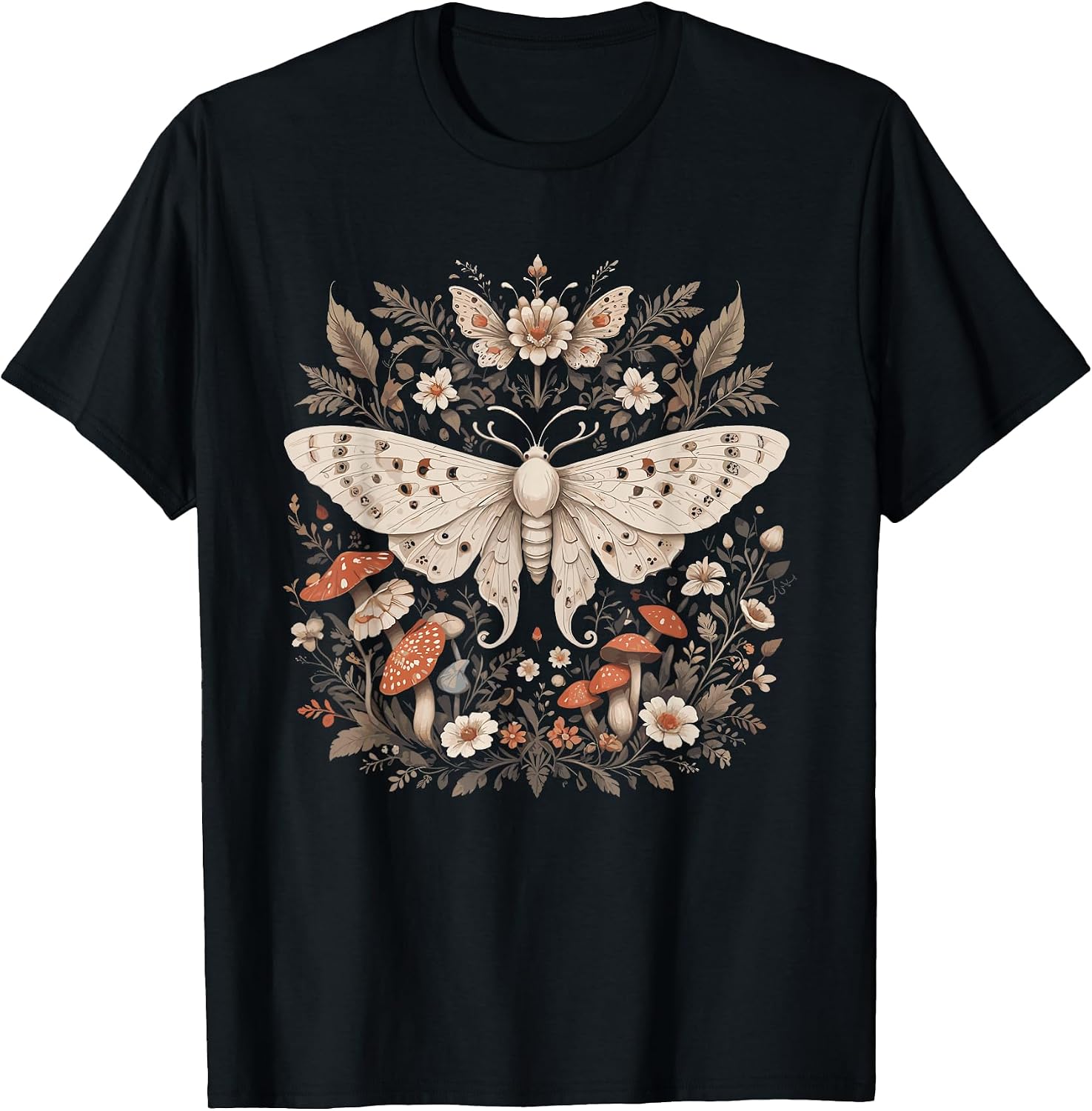 Cute Fairycore Floral Moth Aesthetic Girls Women Cottagecore T-Shirt