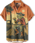 Men's Funny Hawaiian Shirt, Bold Graphic Print, Short Sleeve Vacation Shirt, Tropical Casual Beach