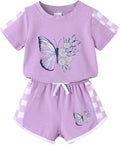 Toddler Infant Baby Girls Summer Outfits Leopard Print Short Sleeve Pocket T-Shirt Tops Pants Clothes Sets