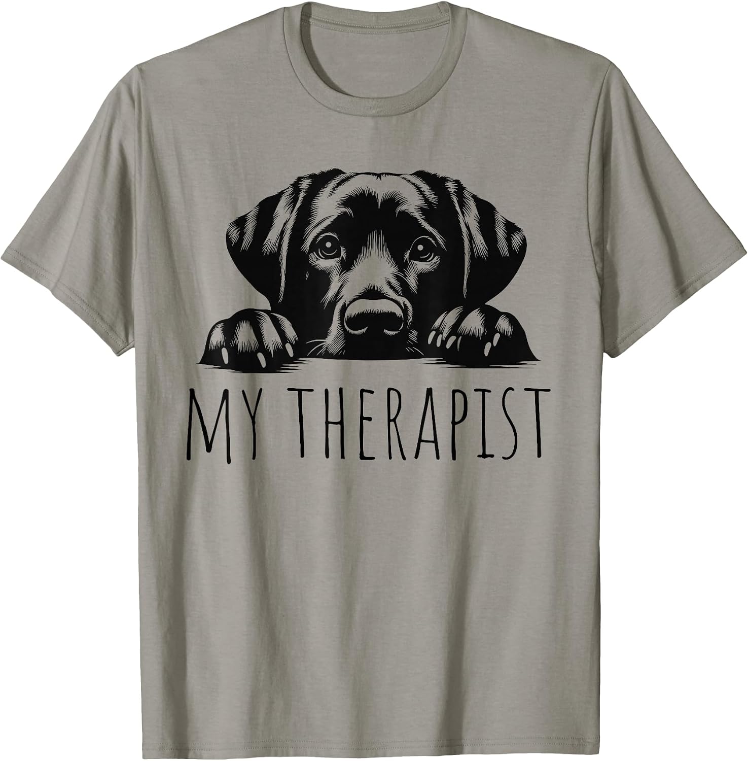 Unisex-Adult Dog Lovers All Ages Grey Cartoon Modern Classic Fit Round Collar Short Sleeve T-Shirt