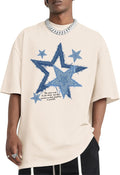 Men Star Graphic Shirt Y2k Oversized Shirts Streetwear Vintage Tees Grunge Inspirational Motivational Casual Tshirts