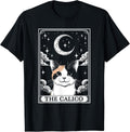 Tarot Card Vintage Crescent Moon Calico Cat Mom Cat Lovers T-Shirt for Men Women Kids
