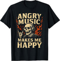 Angry Music Makes Me Happy Vintage Rock Band T-Shirt