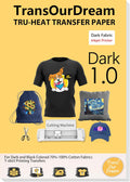 TransOurDream Heat Transfer Paper for Dark T Shirts(20 Sheets, 8.5x11),Printable HTV Heat Transfer Vinyl for Inkjet Printers