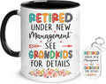 Hyturtle Funny Retirement Mug Gift For Grandma, Retired Under New Management See Grandkids For Details Coffee Mug 11oz, Retirement Gifts, Retired Gifts Mom Nana Women Grandma On Birthday Christmas