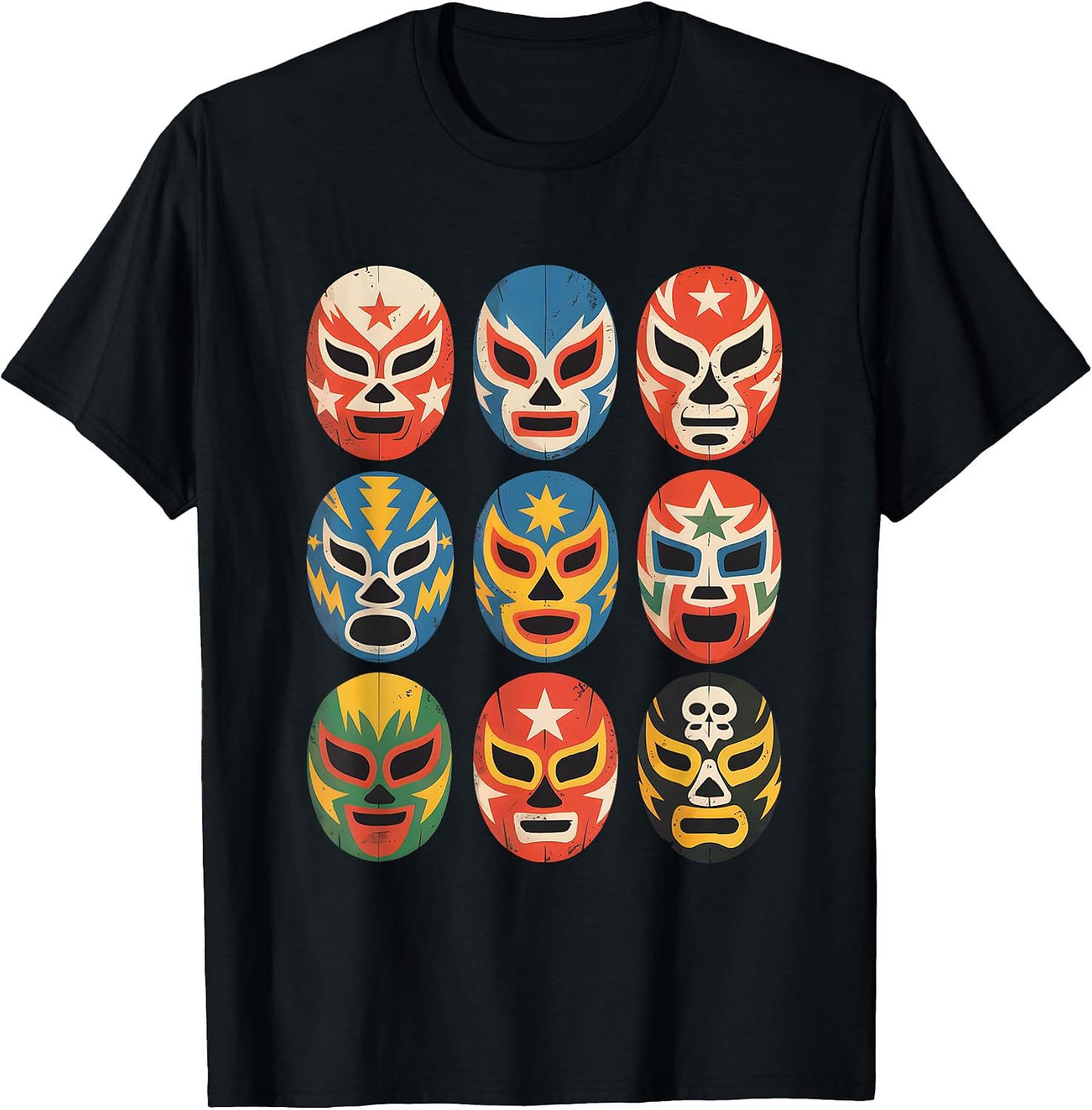 Lucha Libre Wrestling Masks Funny Mexican Wrestler Fan T-Shirt