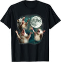Three Possum Moon | 3 Opossum Funny Weird Cursed Meme T-Shirt