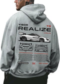 Men's Vintage Graphic Car Hoodies Long Sleeve Thermal Drawstring Hooded Sweatshirts Fall Pullovers