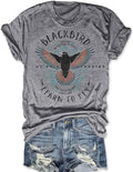 Blackbird Shirt Women Rock Band T Shirt Vintage Retro Music Shirt Song Lyrics Graphic Tees Short Sleeve Tops