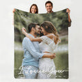 Custom Photos Blanket Throws with Personalized Text with Picture Customizable, Customize for Mom, Dad, Couple, Girlfriend, Boyfriend, Husband & Wife, Ships Next Day (1 Photo)