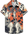 Mens Button Down Short Sleeve Shirt Summer Breathable Casual Tees Hawaiian Beach Vacation Tops with Pocket
